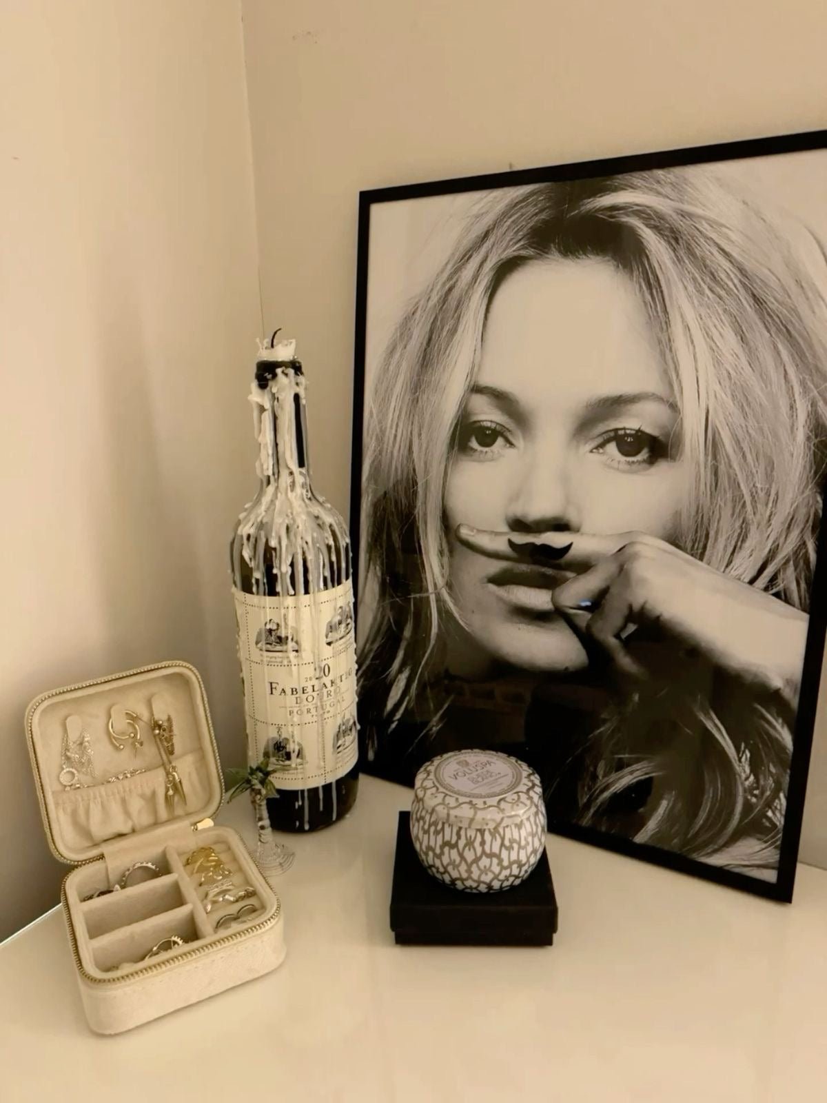 The Kate Moss Mustache Print