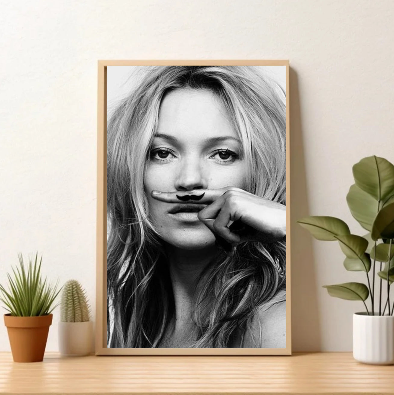 The Kate Moss Mustache Print