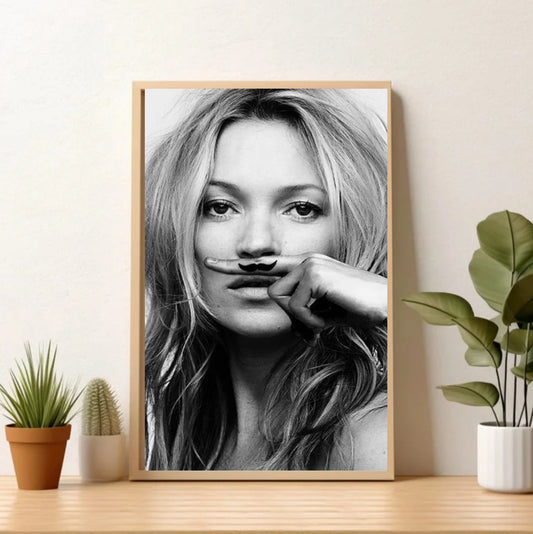 The Kate Moss Mustache Print